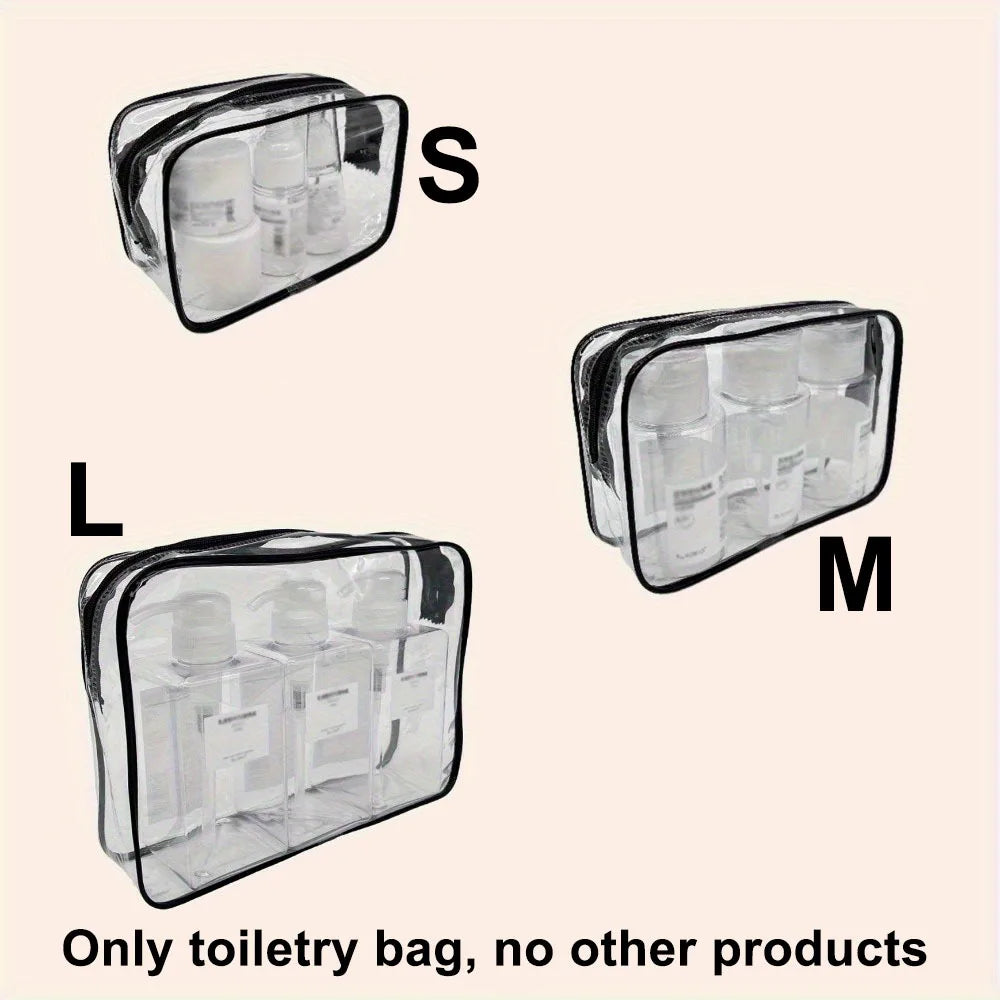 3pcs/set Clear Toiletry Bag, Travel Toiletry Bag Carry on Travel Accessories Bag Makeup Cosmetic Bag for Women.