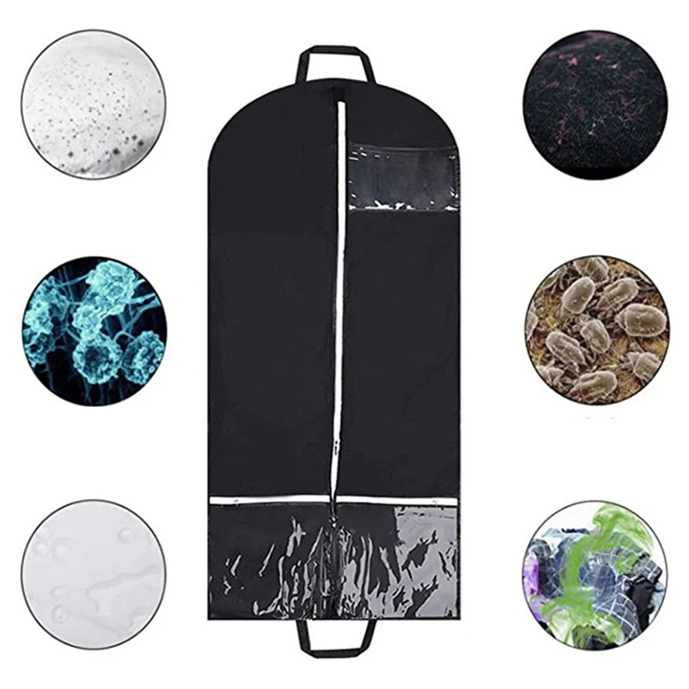 Spacious 50 Inch Suit Travel Bag with Two Clear Pockets for Accessories and Clothing Protection during Travel or Storage
