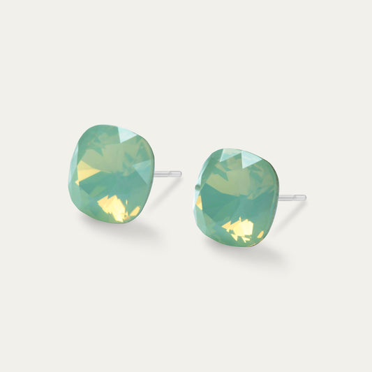 Sophia - Chrysolite Opal - 10mm Green Color Crystal Cushion -