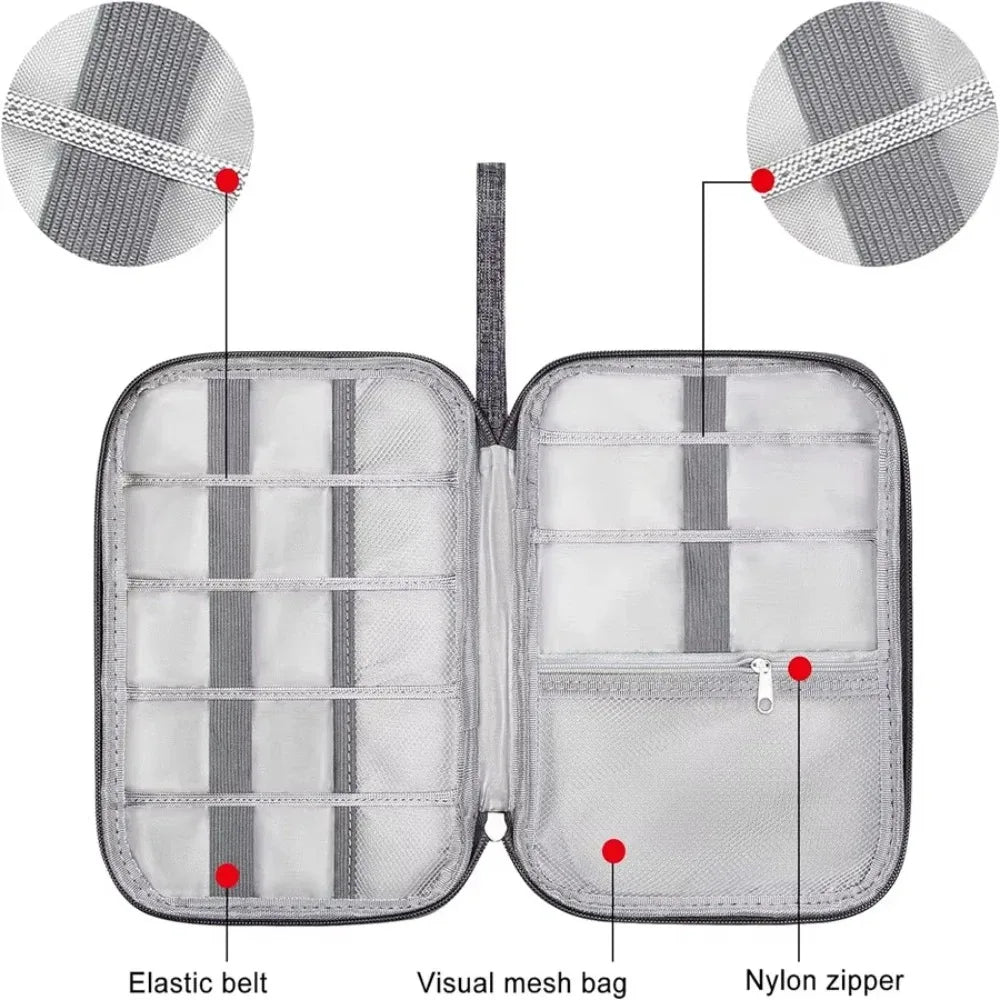 1pcs Portable Phone Cable Storage Bag Electronic Accessory Organizer USB OTG Data Cable Charger Plug Travel Waterproof Organizer