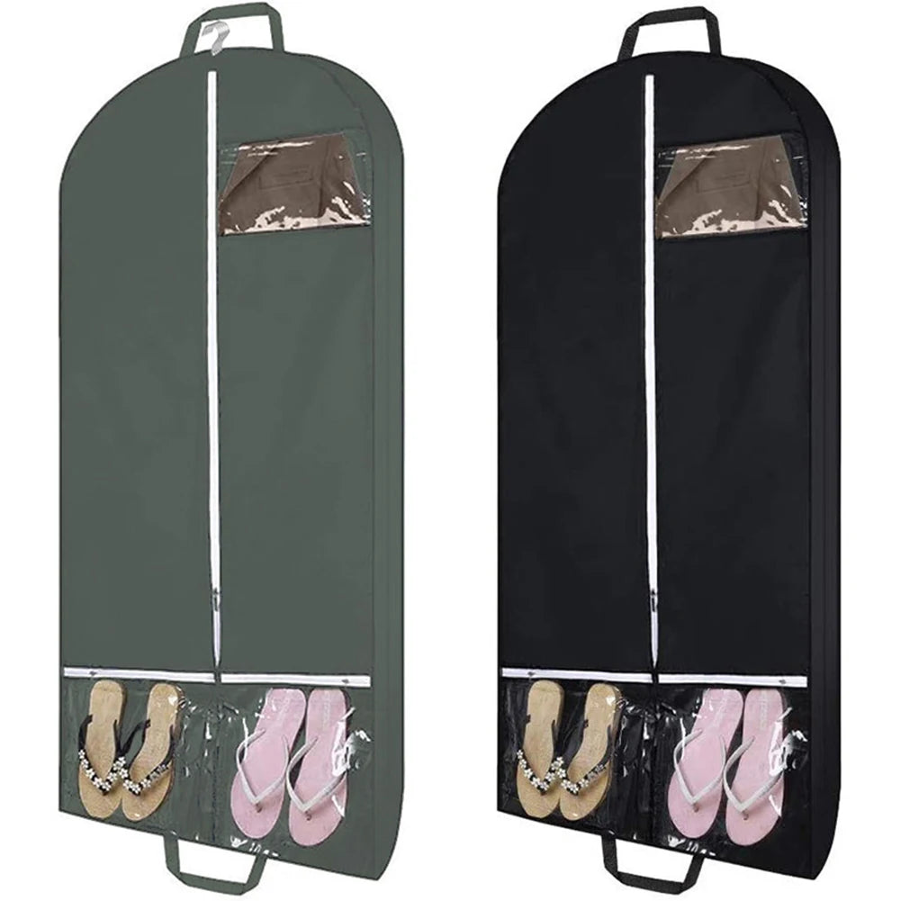 Spacious 50 Inch Suit Travel Bag with Two Clear Pockets for Accessories and Clothing Protection during Travel or Storage