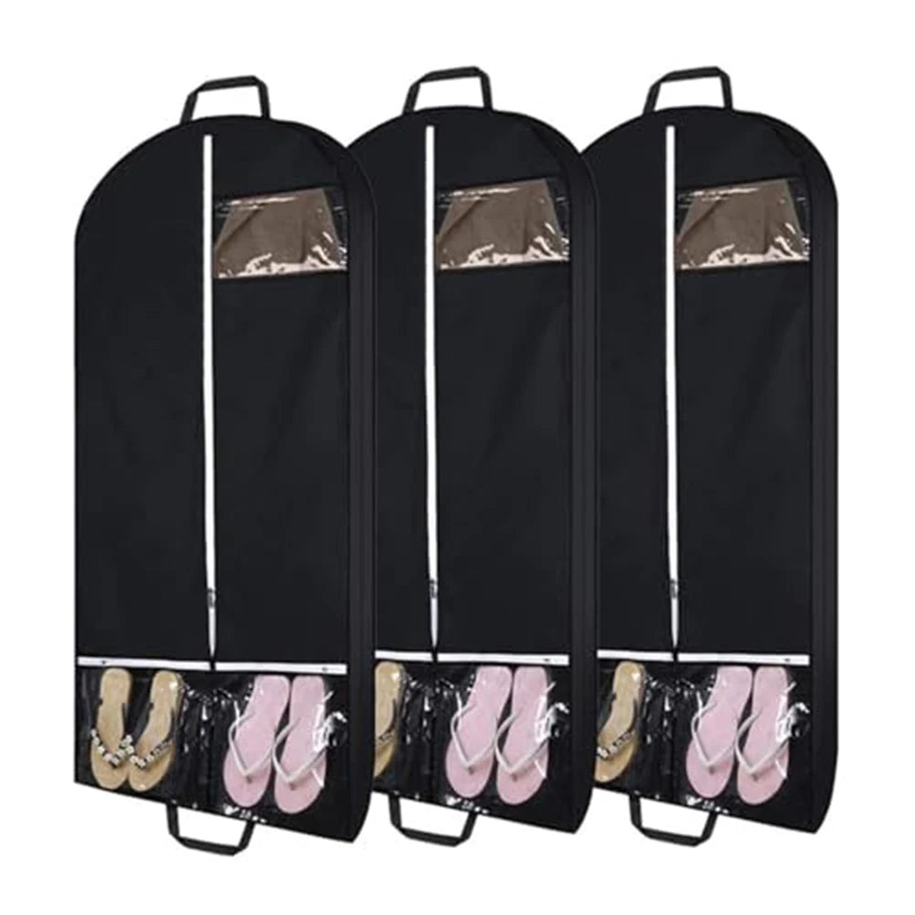 Spacious 50 Inch Suit Travel Bag with Two Clear Pockets for Accessories and Clothing Protection during Travel or Storage