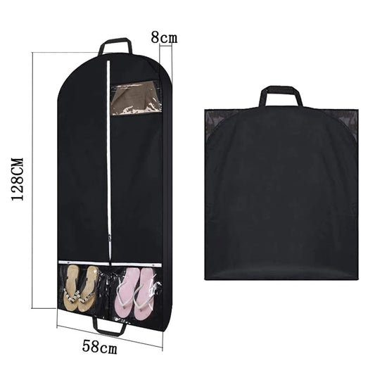 Spacious 50 Inch Suit Travel Bag with Two Clear Pockets for Accessories and Clothing Protection during Travel or Storage