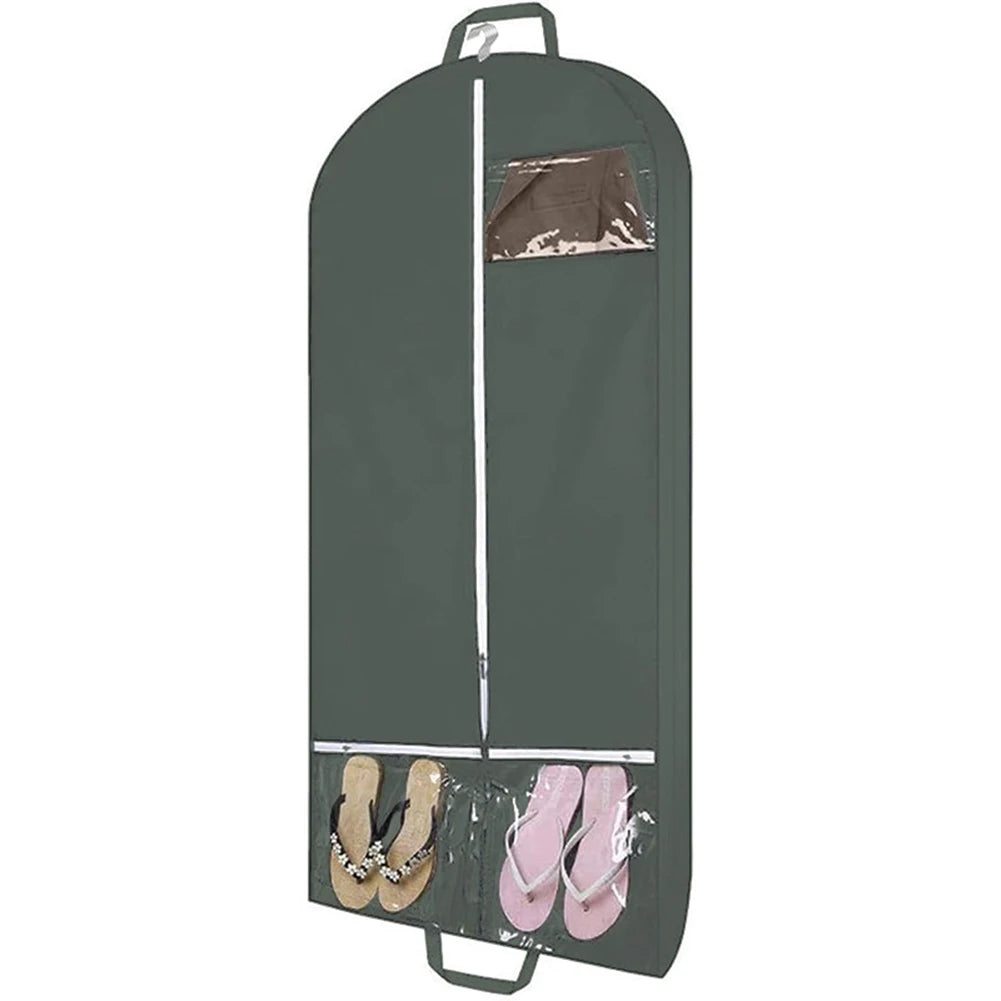Spacious 50 Inch Suit Travel Bag with Two Clear Pockets for Accessories and Clothing Protection during Travel or Storage