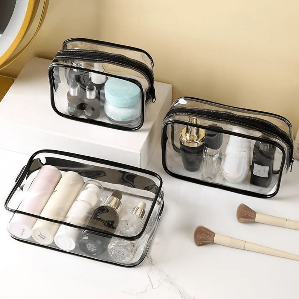 3pcs/set Clear Toiletry Bag, Travel Toiletry Bag Carry on Travel Accessories Bag Makeup Cosmetic Bag for Women.