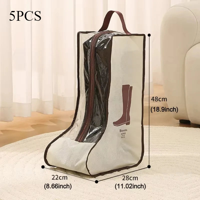 Portable Shoes Storage Bags Cover Long Riding Rain Boots Dustproof Organizer Waterproof Travel Zipper Pouch Accessories Supplies