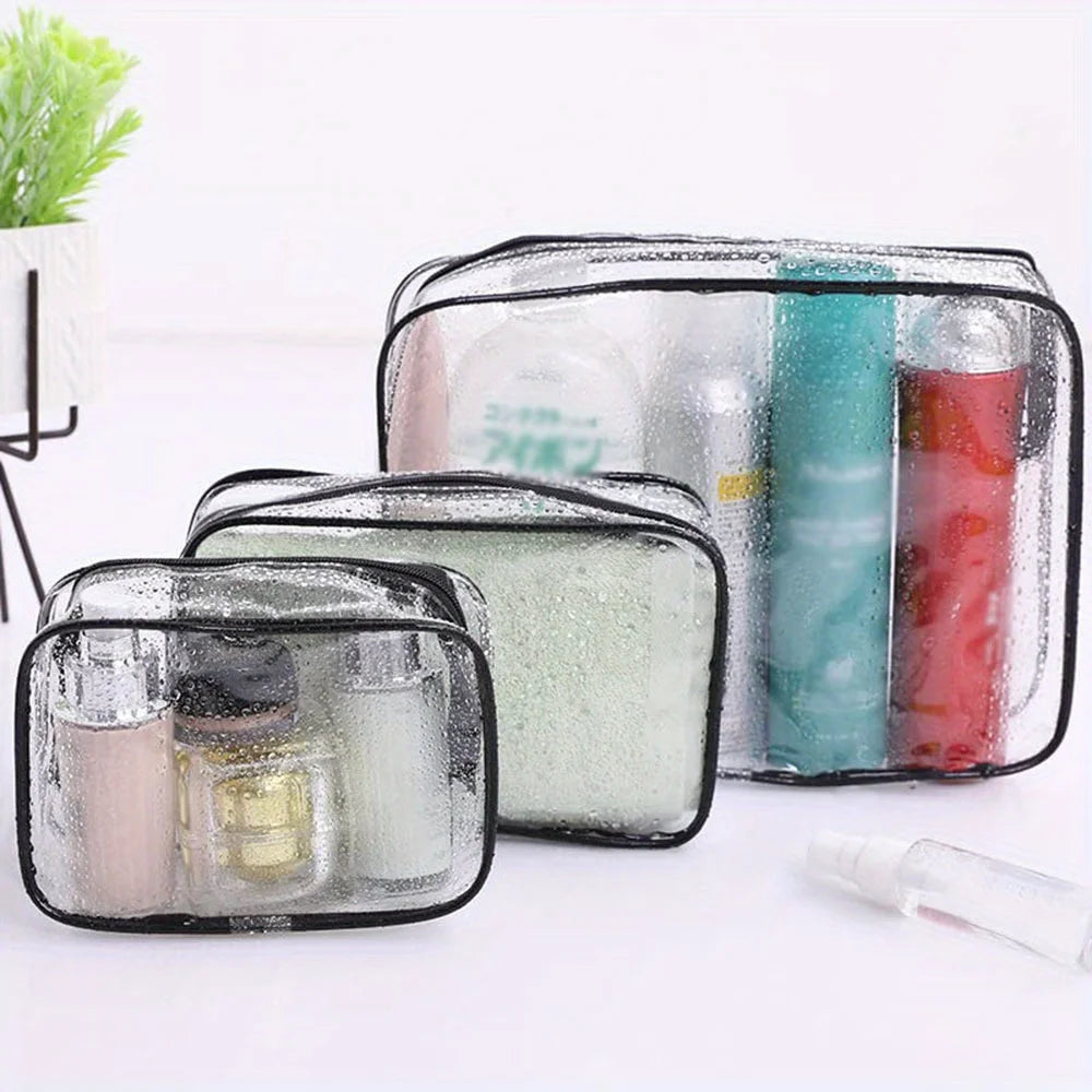 3pcs/set Clear Toiletry Bag, Travel Toiletry Bag Carry on Travel Accessories Bag Makeup Cosmetic Bag for Women.