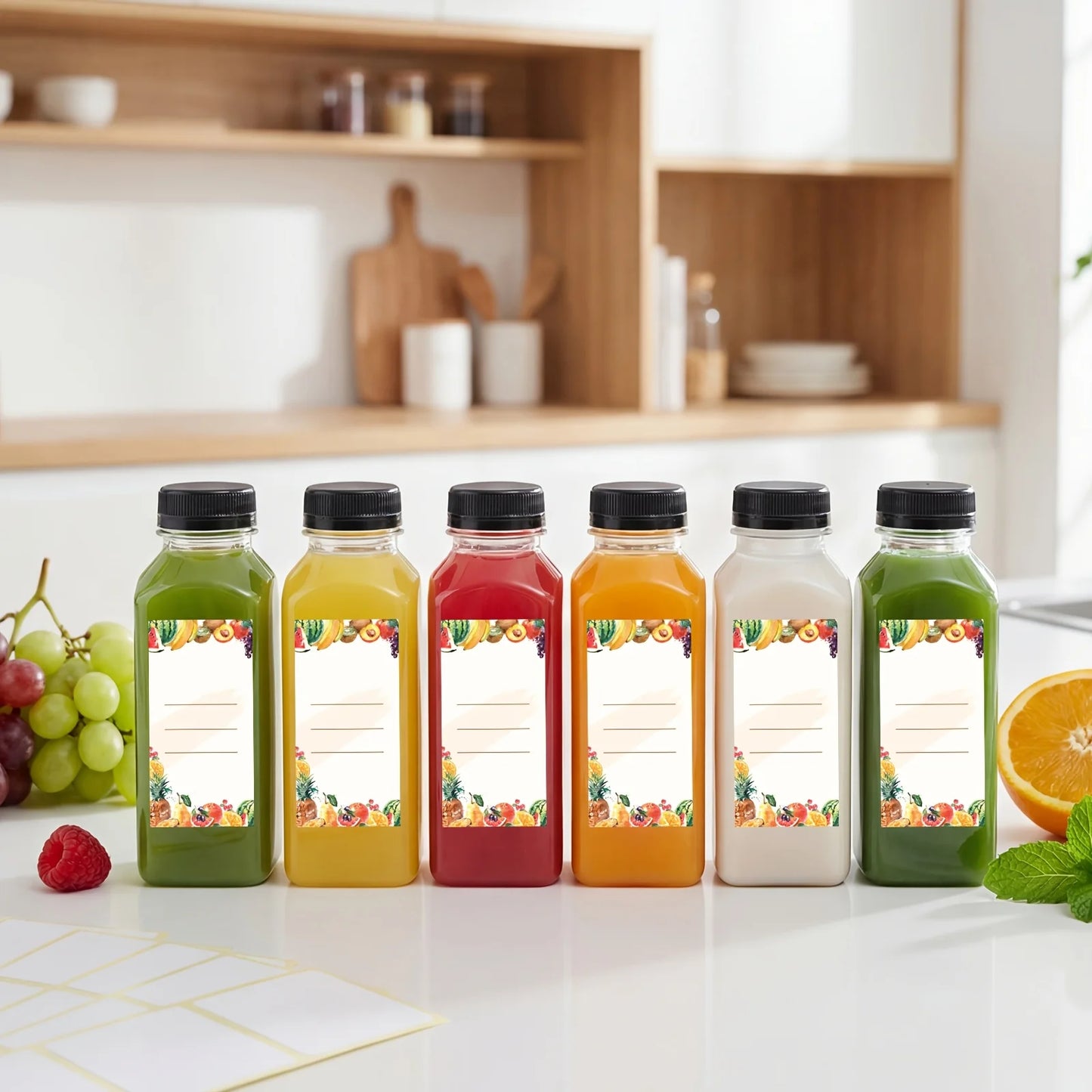us128pcs 12Oz Empty Plastic Bottles, Bulk Reusable Bottles, Juice Containers, Clear Juicing Bottles For Juice, Smoothies, Ginger, Tea, Coffee. Funnel & Brush (Color Random).d