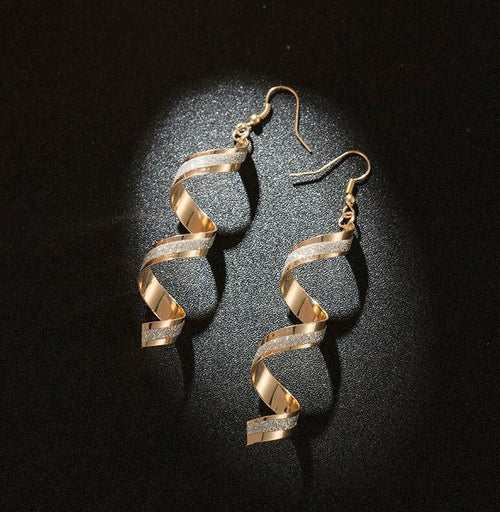 Shining Frosted Spiral Earrings