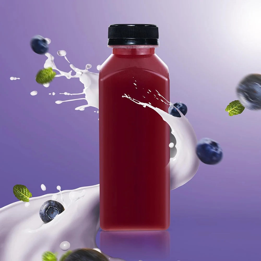 12oz  Plastic Bottles–Clear Reusable Juice Bottles,Disposable Empty bottles for smoothies,Juice containers