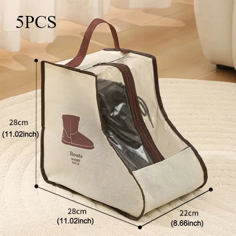 Portable Shoes Storage Bags Cover Long Riding Rain Boots Dustproof Organizer Waterproof Travel Zipper Pouch Accessories Supplies