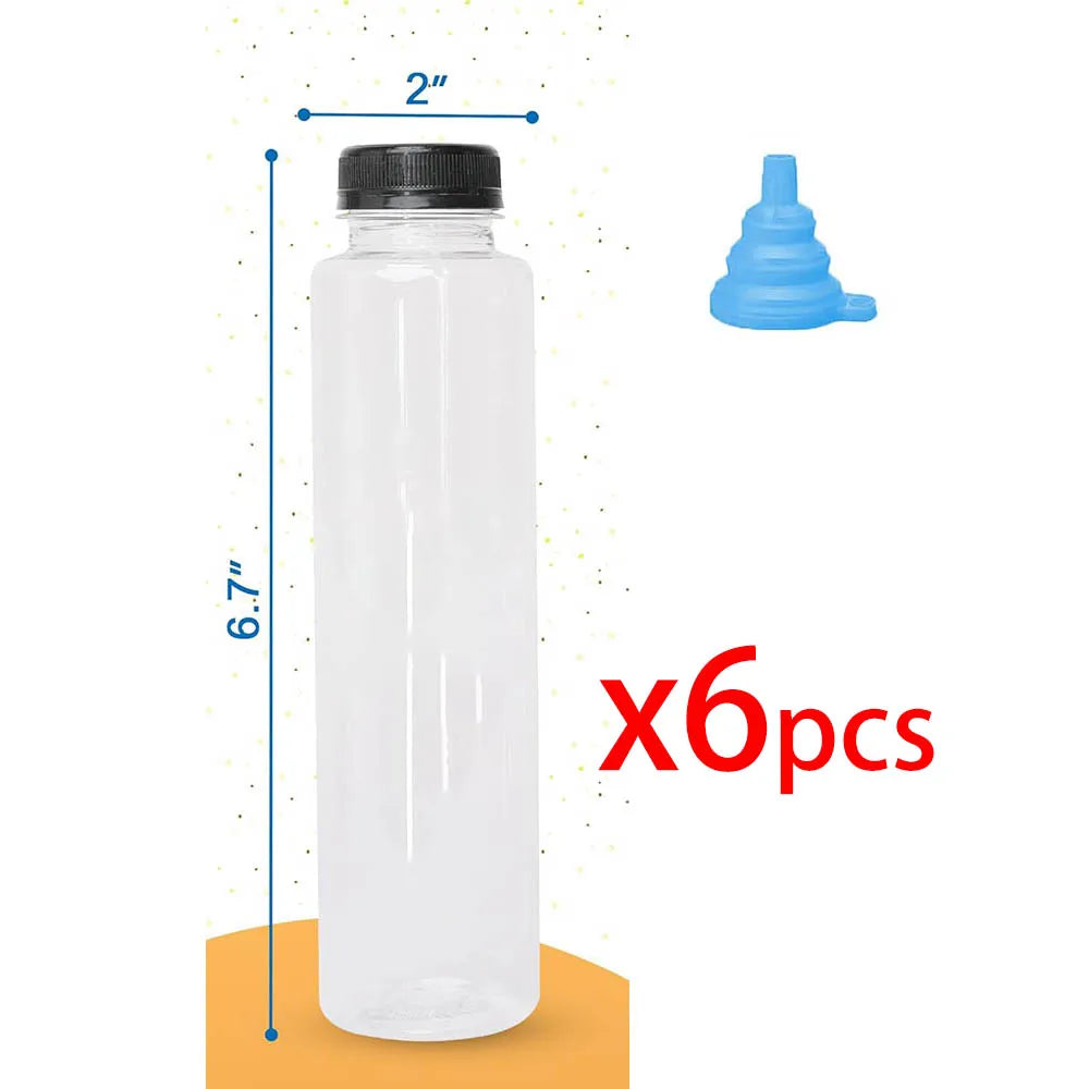 12OZ Juice Bottles with Caps Bulk, Empty Plastic Bottles with Tamper Evident Lids for Juicing,Protein Drinks and Beverage Drink